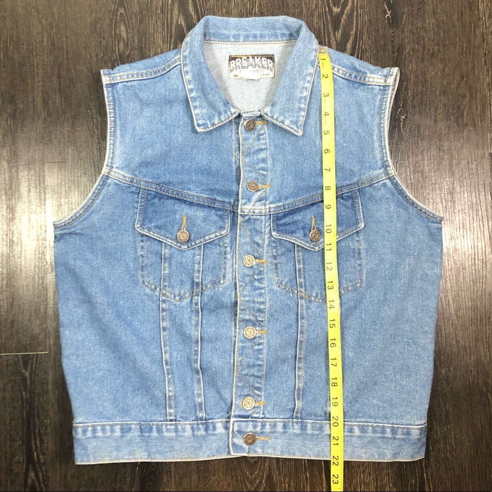 Vintage 90’s Breaker Jeans Denim Vest - Picture 7 of 9